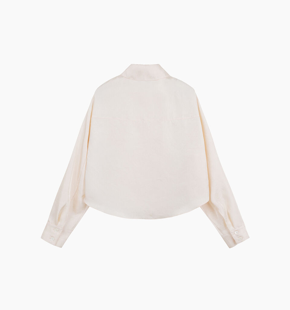 Camicia crema in satin - sisley k camicie - Bianco Panna | Sisley K image number 3